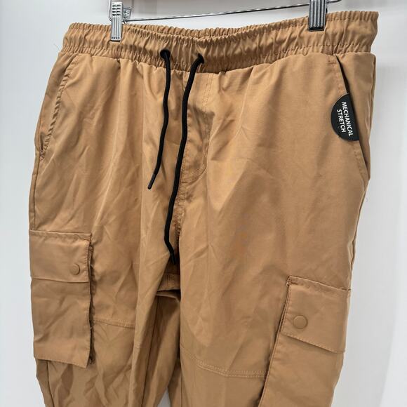 Southpole Jogger Pants Mens Large Khaki Tan Cargo Stretch Activewear 30" Inseam - Picture 6 of 7